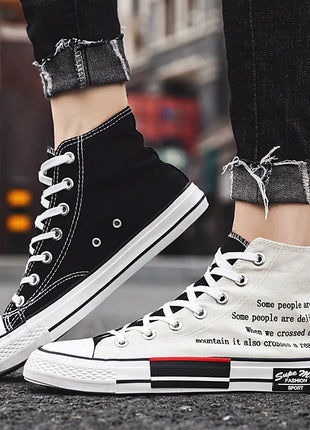 Men's Casual High-Top Sneakers Canvas Rubber School Shoes Tenis Boys Platform Sneakers Women's Shoes