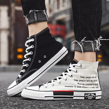 Sneakers alte casual uomo scarpe da scuola in gomma canvas tenis boys platform sneakers scarpe da donna