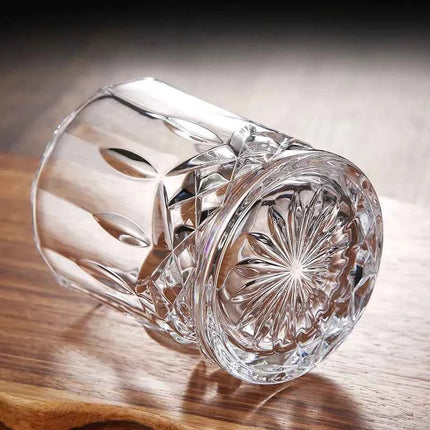 Set Bicchieri Whiskey in Vetro Crystal 230ml con Rilievi Trasparenti per Bar e Casa