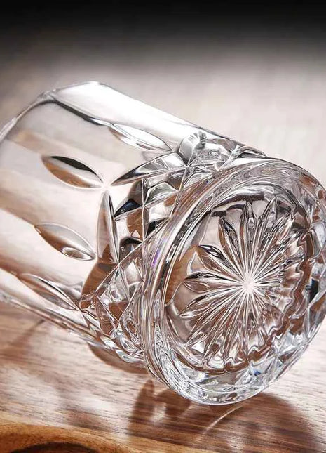 Set Bicchieri Whiskey in Vetro Crystal 230ml con Rilievi Trasparenti per Bar e Casa
