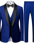 Abito Uomo 3 Pezzi Nero Slim Fit - Giacca, Pantalone e Gilet Cerimonia