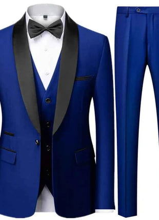 Abito Uomo 3 Pezzi Nero Slim Fit - Giacca, Pantalone e Gilet Cerimonia