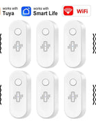 Tuya WiFi Vibration Sensor White Black Door Window Glass Broken Detector Home Security Anti-theft Smart Life APP Real-Time Alert
