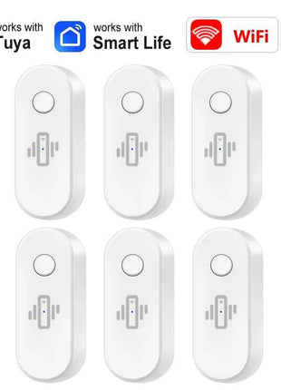 Tuya WiFi Vibration Sensor White Black Door Window Glass Broken Detector Home Security Anti-theft Smart Life APP Real-Time Alert