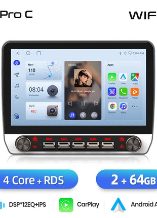 Junsun 10.1" WirelessCarplay AndroidAuto Car Radio for Fiat Ducato Jumper2 2011-2022 radio with button Bluetooth GPS Navi 4G DSP
