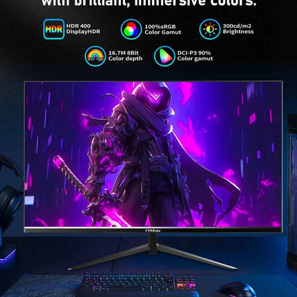 FYHXele 27"2K Borderless Gaming office displays Freesync 170HZ IPS Response time 1ms VESA Low Blue Light&Flicker-Free Monitor