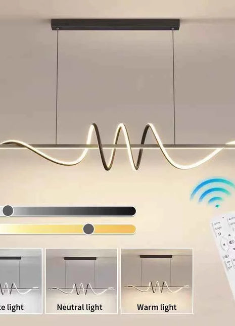 Lampadario a soffitto minimalista a striscia lunga per ristorante Decorazioni per la casa Camera da letto Soggiorno Lampada a sospensione Tavolo da pranzo Bar Lampade a sospensione