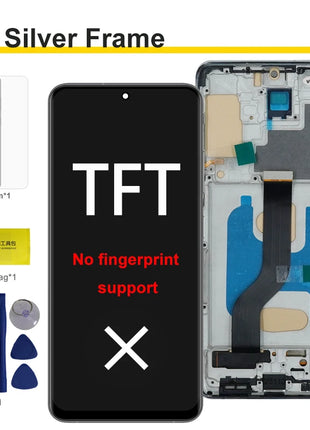 Super Amoled Per Samsung Galaxy S20 Plus G985 G986 Display LCD Touch Screen Digitizer con Cornice Per Samsumg S20 + Sostituzione