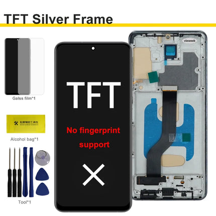 Super Amoled Per Samsung Galaxy S20 Plus G985 G986 Display LCD Touch Screen Digitizer con Cornice Per Samsumg S20 + Sostituzione