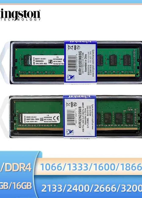 Kingston Memoria Ram DDR3 4GB 8GB 1066 1333 1600 1866MHZ DDR4 16GB 2133 2400 2666 3200MHz Desktop Memory Non-ECC DIMM Memory Ram
