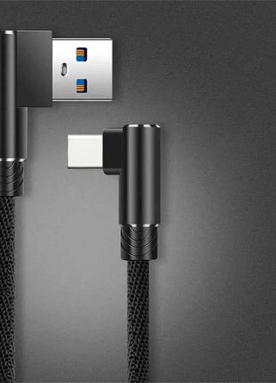 40W 5A USB To Type C Fast charge Weave Data Cable 90 Degree Phone Charger Cable For iPhone Xiaomi Redmi Huawei USB Charging Wire