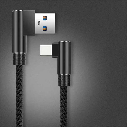 40W 5A USB To Type C Fast charge Weave Data Cable 90 Degree Phone Charger Cable For iPhone Xiaomi Redmi Huawei USB Charging Wire