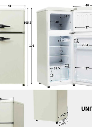 Frigorifero Combinato Comanlai 92L Doppia Porta - 28L Freezer, LED, Classe Energetica D