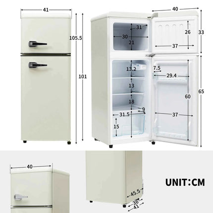 Frigorifero Combinato Comanlai 92L Doppia Porta - 28L Freezer, LED, Classe Energetica D