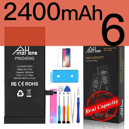 PINZHENG Real High Capacity Battery For iPhone 8 SE2020 6 6S 7 8Plus X Xs Max Xr Phone Replacement Batteries Warranty One Year