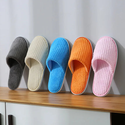 5 paia/lotto uomo donna usa e getta hotel pantofole per gli ospiti scivoli in cotone casa viaggio SPA pantofola ospitalità economici indoor slip-on