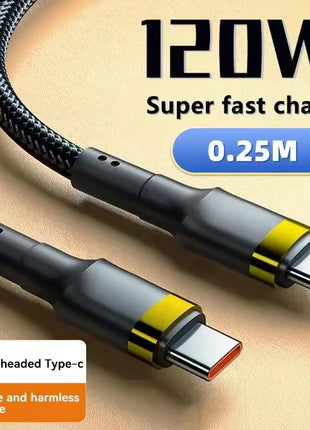Cavo di ricarica rapida da 120W, cavo USB C a USB Type C di alta qualità con ricarica rapida PD per iPhone Xiaomi 17 Plus Pro Max Samsung S24