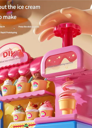 Macchina per gelato con musica e luci, giocattolo educativo per modellare plastilina, per bambini e bambine, regalo di compleanno
