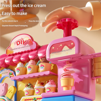 Macchina per gelato con musica e luci, giocattolo educativo per modellare plastilina, per bambini e bambine, regalo di compleanno