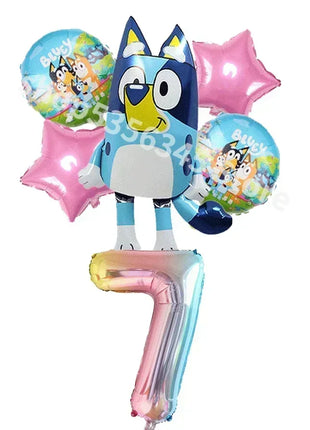 Set di Stoviglie a Tema Bluey e Bingo, Kit Completo per Feste, Decorazioni per Compleanni e Atmosfera Domestica