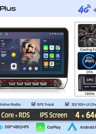 Junsun 10.1" WirelessCarplay AndroidAuto Car Radio for Fiat Ducato Jumper2 2011-2022 radio with button Bluetooth GPS Navi 4G DSP