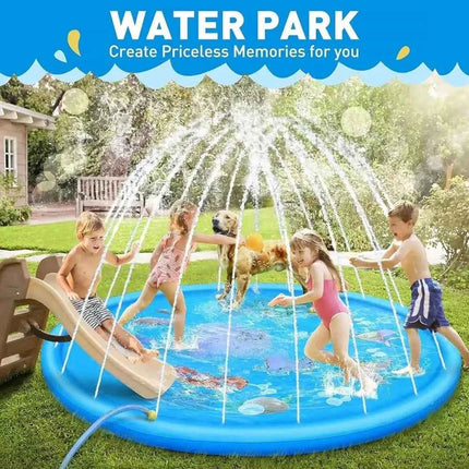 Tappetino da gioco gonfiabile Splash per cani nel cortile, Splash Pad per ragazze dei ragazzi, piscina con irrigatore estivo per giocattoli d'acqua all'aperto