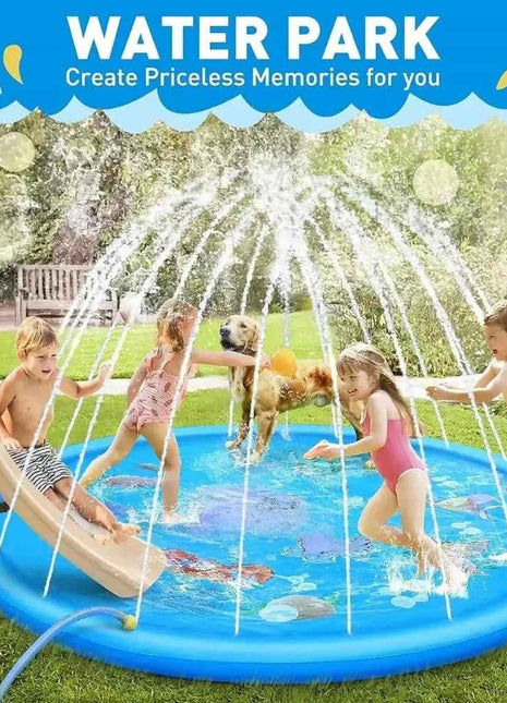 Tappetino da gioco gonfiabile Splash per cani nel cortile, Splash Pad per ragazze dei ragazzi, piscina con irrigatore estivo per giocattoli d'acqua all'aperto