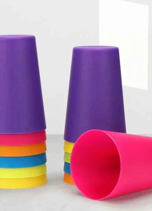 Kids Montessori Toys Stack Cup Battle Table Game with Card Educational Intellectual Enlightenment Color Cognition Logic Training