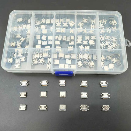 150 Pz/scatola 15 Modelli USB Tipo C Porta di Ricarica Dock Connettore 6/16Pin USB-C Presa PCB Martinetti di Saldatura Del Telefono Mobile Kit di Riparazione FAI DA TE