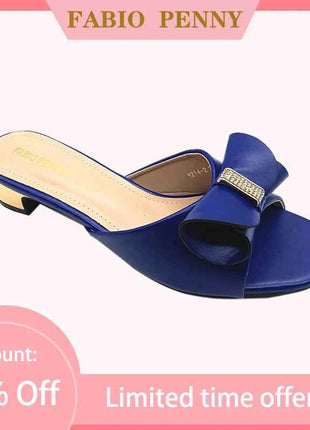 FABIO PENNY nuovo design con fiocco tinta unita elegante pantofole da donna con tacco basso e sandali con tacco medio per cena