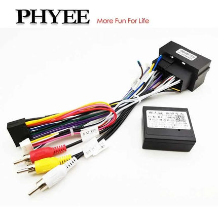 Adattatore per cablaggio autoradio CAN Bus Decoder connettore RCA cavo di cablaggio da 16Pin a 52 Pin per Jeep Renegade Cherokee Compass Wrangler