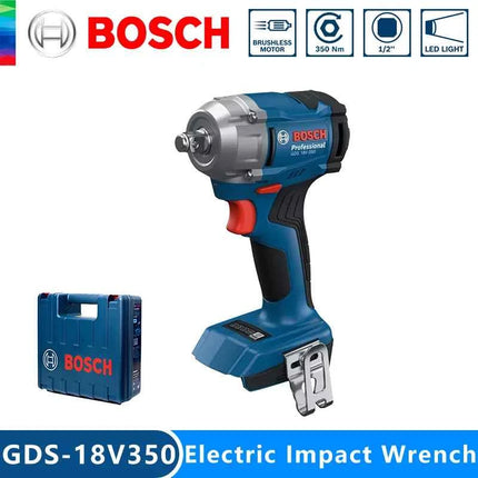 Bosch GDS 18V-350 Cordless Impact Wrench 350Nm 1/2" Brushless 3-torque Settings LED Light Adjustment 1200rpm Driver Bare Tool