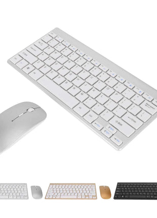 Wireless Keyboard Mouse Kit Slim Wireless Key Mouse Combo Portable Beautiful Power Saving Silent Button LED Indicator for Home