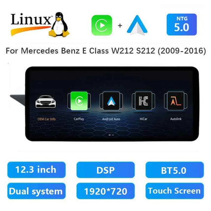 Uckazy 12.8" 2400*900 Snapdragon 665 Android 14 Car Multimedia Wireless CarPlay For Mercedes Benz E Class W212 2009 - 2015 Car Radio Player Video DSP Stereo Touch Screen 4G WiFi BT