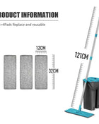 Hand Free Flat Floor Mop And Bucket Set For Professional Home Floor Cleaning System With Washable Microfiber Pads For Hardwood