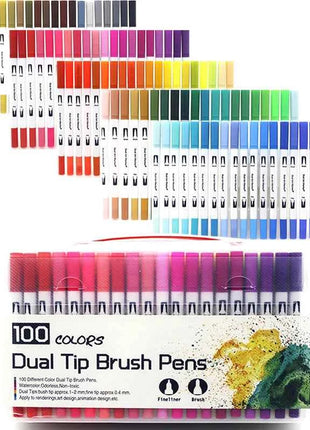Set Pennarelli Manga Dual Tip 12/24/36/120 Colori Acquerello Fineliner per Calligrafia e Arte