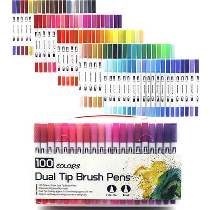 Set Pennarelli Manga Dual Tip 12/24/36/120 Colori Acquerello Fineliner per Calligrafia e Arte