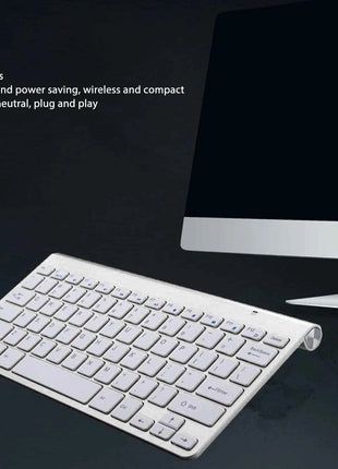 Wireless Keyboard Mouse Kit Slim Wireless Key Mouse Combo Portable Beautiful Power Saving Silent Button LED Indicator for Home
