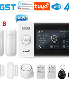 PGST PG107 4G WIFI GSM Home Alarm System Tuya Alexa Wireless Anti-theft Alarm Kit with Motion Detector Security Anti-theft Sensor