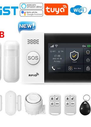 PGST PG107 4G WIFI GSM Sistema di allarme domestico Tuya Alexa Kit allarme antifurto wireless con rilevatore di movimento Sensore antifurto di sicurezza