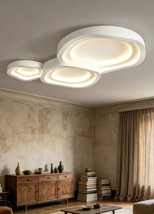 Lampadario LED Moderno e Creativo per Camera da Letto, Illuminazione Decorativa Rotonda Bianca per Soggiorno, Cucina e Sala da Pranzo