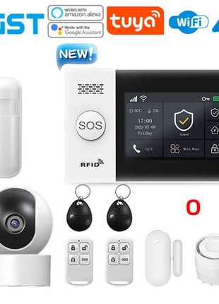 PGST PG107 4G WIFI GSM Sistema di allarme domestico Tuya Alexa Kit allarme antifurto wireless con rilevatore di movimento Sensore antifurto di sicurezza
