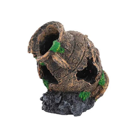 Sunken Broken Jar Aquarium Decoration Resin Cave Hideout for Fish Shrimp Tank Landscape Ornament Shelter Breeding Spawning