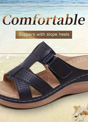 Sandali con Zeppa Donna Estate 2026 Premium Ortopedici Open Toe Vintage Antiscivolo in Pelle Casual con Plateau Stile Retrò