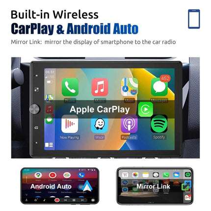 ESSGOO 10.4" 1 DIN Car Radio Wireless Apple Carplay Rotatable IPS Screen Android Auto USB AUX BT Car Stereo Multimedia Player