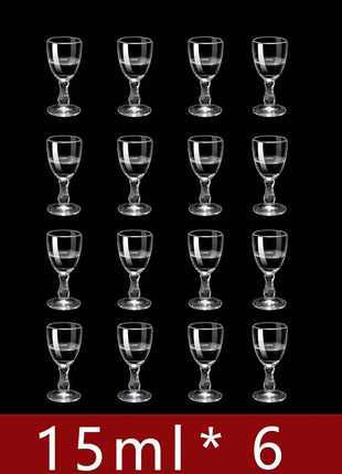 Set Mini Calici Shot 10/15/25ml Trasparenti con Piede Alto per Liquori e Spirits