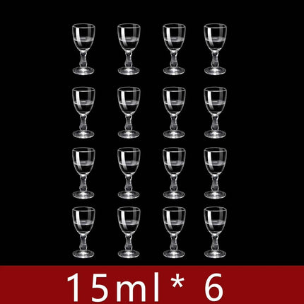 Set Mini Calici Shot 10/15/25ml Trasparenti con Piede Alto per Liquori e Spirits