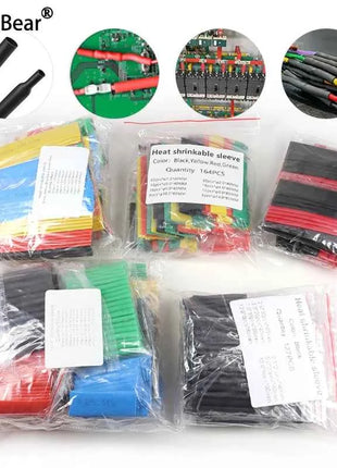 Kit tubi termorestringenti in sacchetto 127/164/328/530 pezzi 2:1 Filo termoretraibile Tubo termoretraibile Collegare la copertura Guaine di protezione del filo