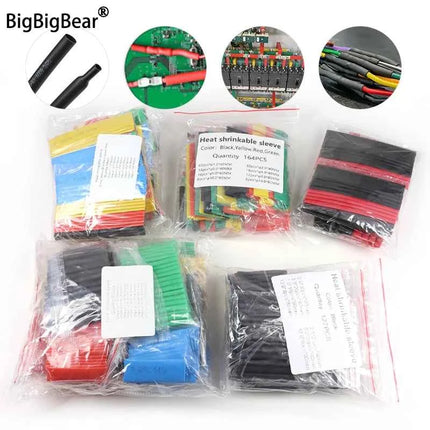 Kit tubi termorestringenti in sacchetto 127/164/328/530 pezzi 2:1 Filo termoretraibile Tubo termoretraibile Collegare la copertura Guaine di protezione del filo