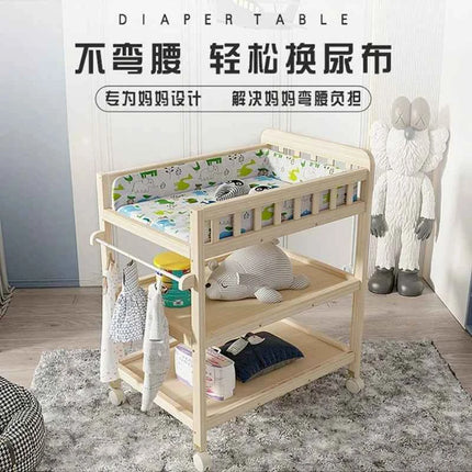 Diaper Changing Tables Solid Wood Baby Care Table Massage Bath Integrated Multifunctional Baby Bed Changing Table